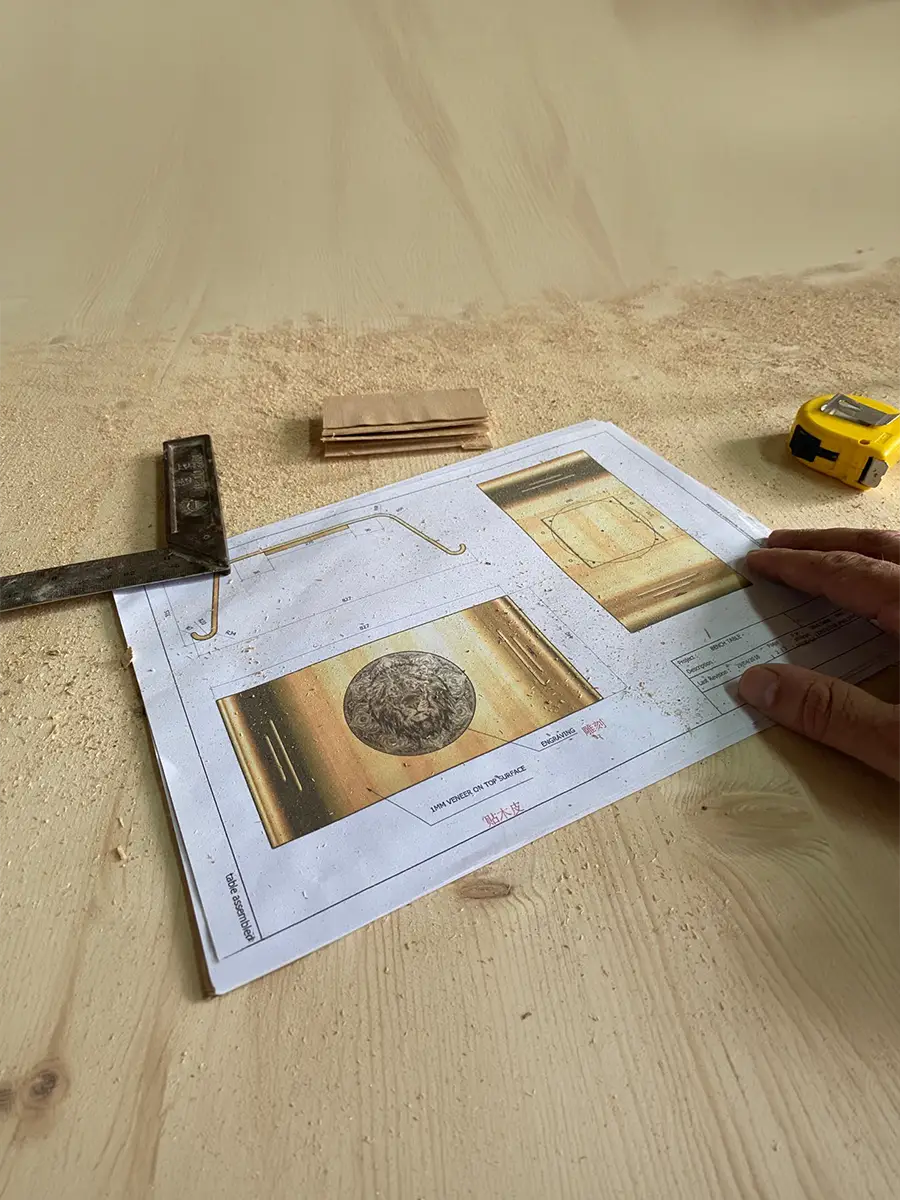 Croquis du Bangka dessiné à la main dans l'atelier